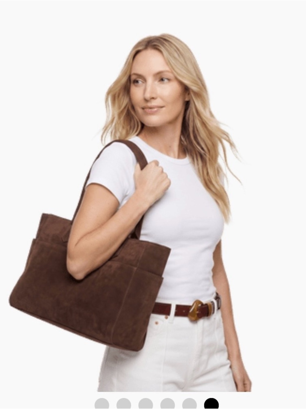 Mali + Lili Brown Suede Tote Bag for Women